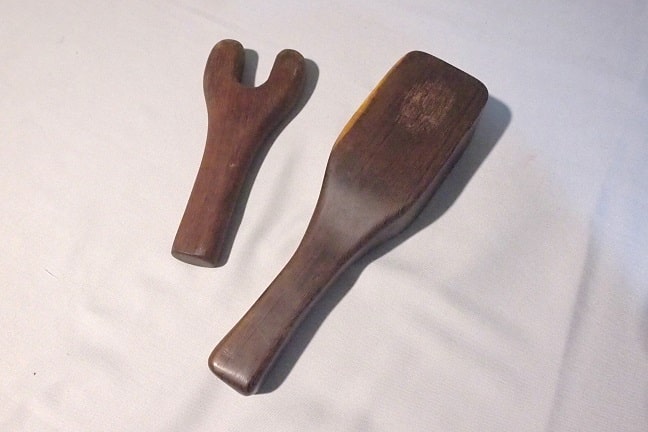 Mallet and wedge used in Tok Sen massage at TTCM in Chiang Mai