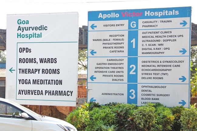 In India Ayurvedic and Allopathic hospitals go side by side. Apollo Victor Hospital in Goa does not have JCI accreditation yet, but it holds some other certifications such as ISO 9001:2000.