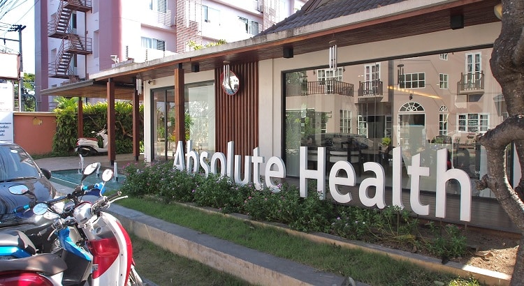 Absolute Health clinic outside, Chiang Mai, Thailand. Medical tourism in Thailand is growing.