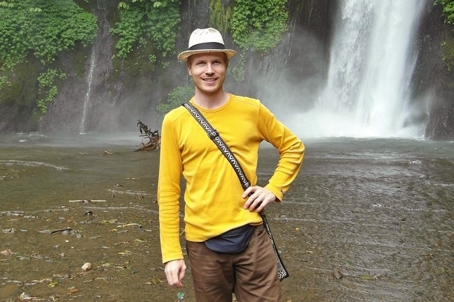 Me in Bali at waterfall