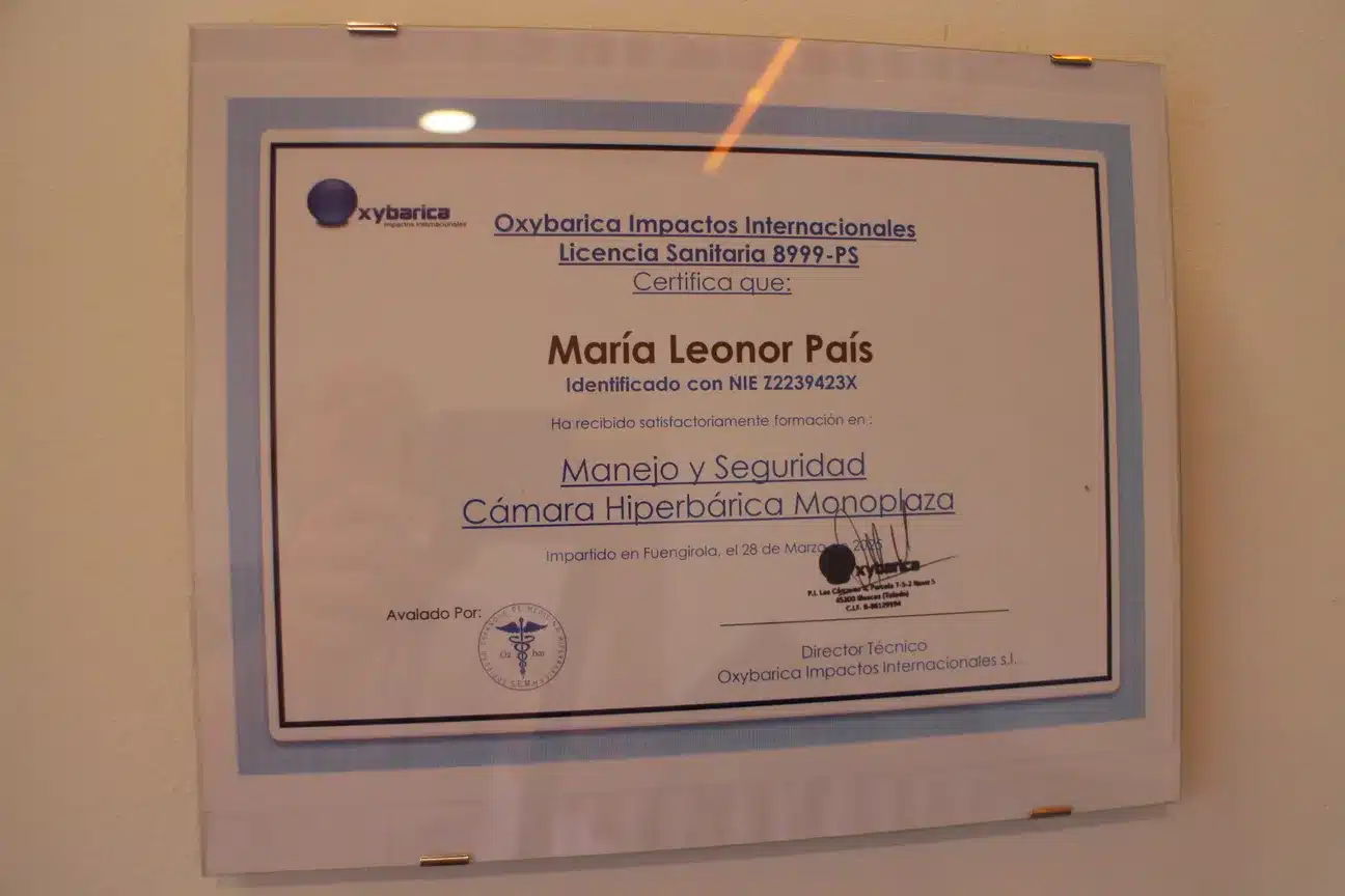 Certificate-for-operating-hyperbaric-oxygen-chamber at Blue Wellness